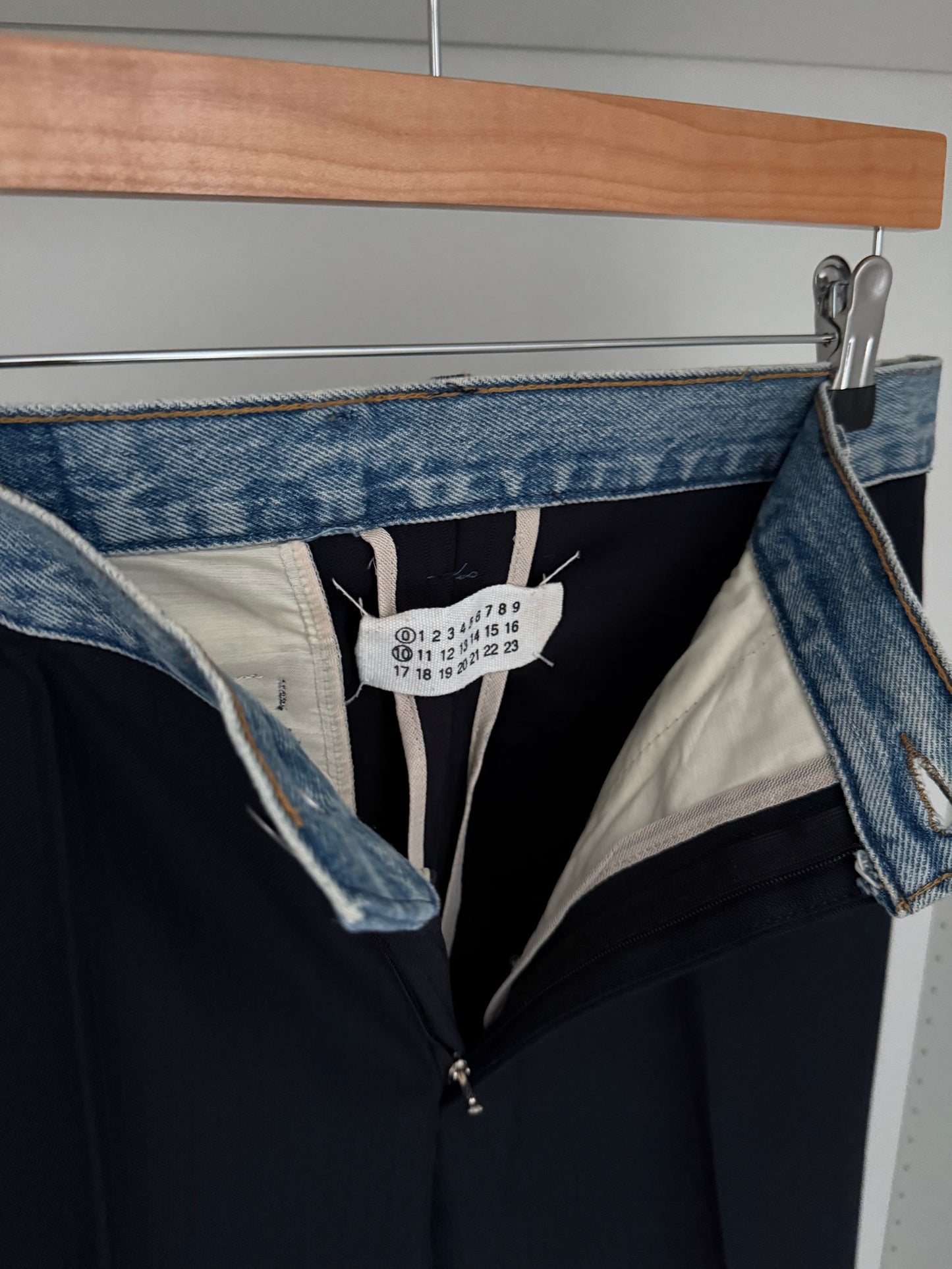 Maison Martin Margiela SS2004 Artisanal Line (0)(10) Reconstructed Denim Waistband Pants