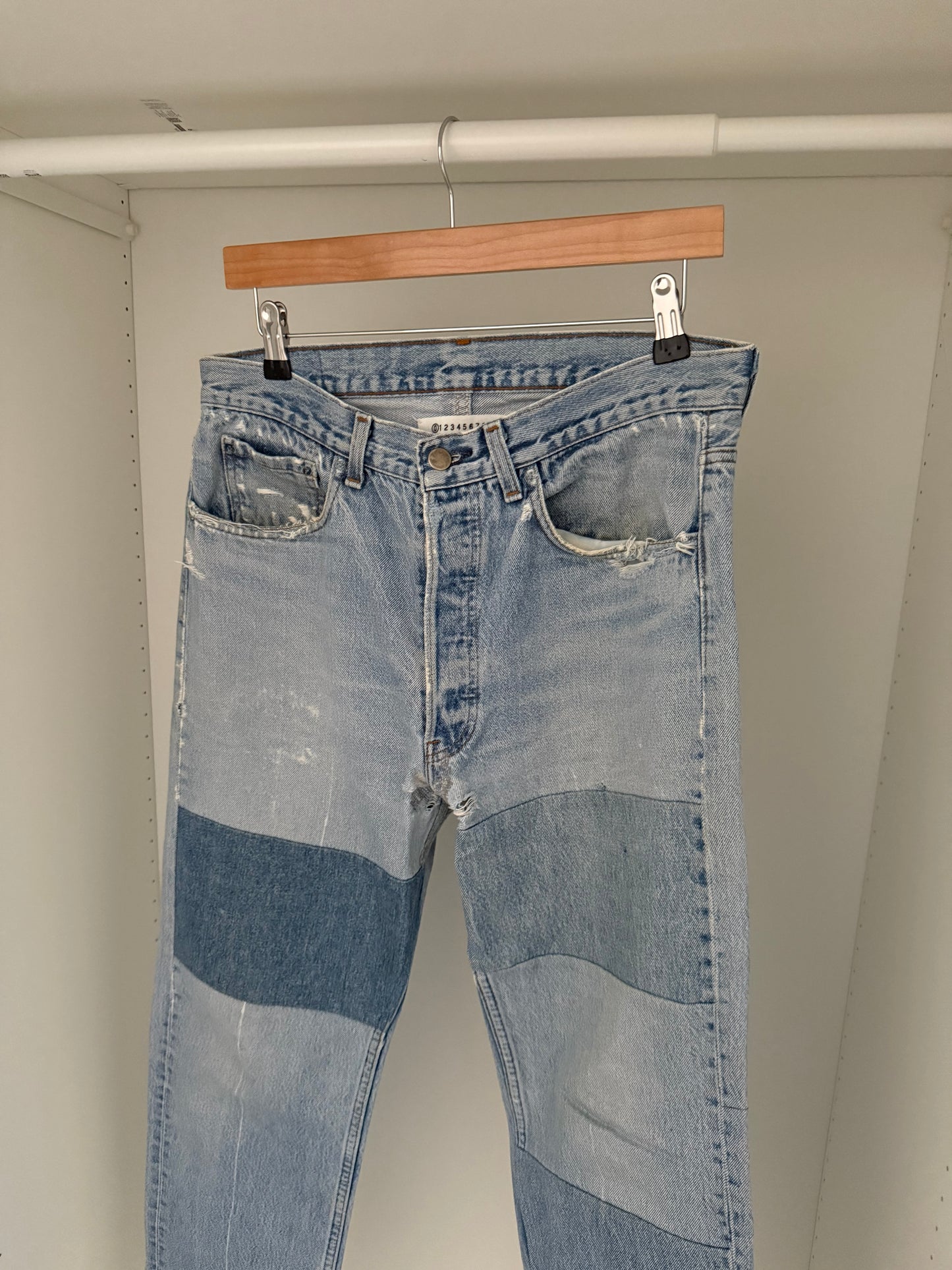 Maison Martin Margiela AW1999 Artisanal Line (0)(10) Reconstructed Bleached Panelled Denim