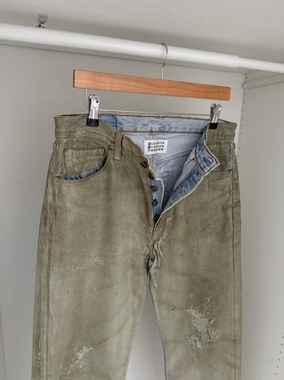 Maison Martin Margiela SS2001 Artisanal Line (0)(10) Green Painted Denim