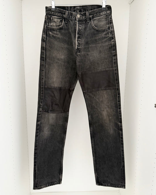 Maison Martin Margiela AW2001 Artisanal Line (0)(10) Leather Panelled Reconstructed Denim