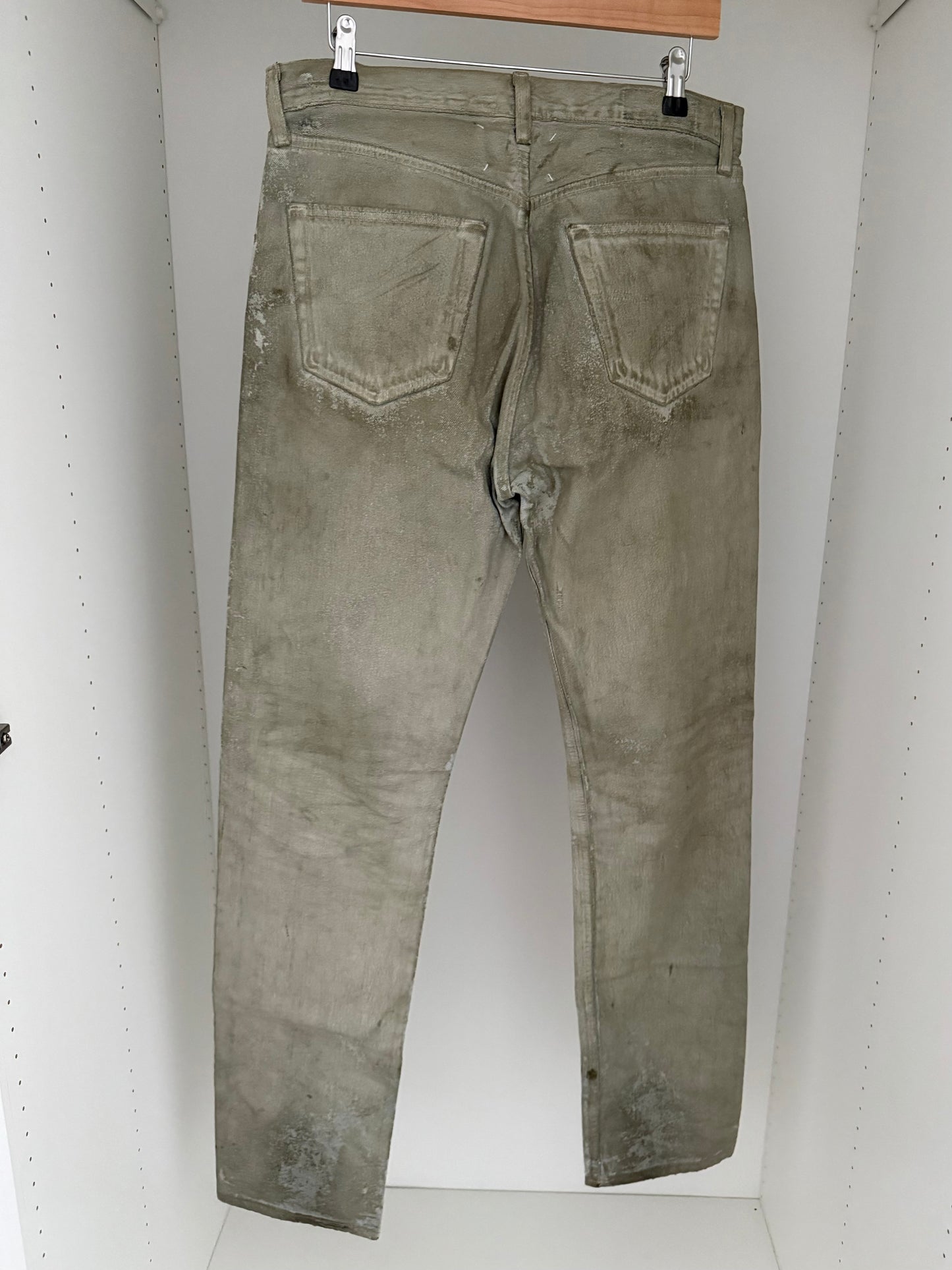 Maison Martin Margiela SS2001 Artisanal Line (0)(10) Green Painted Denim