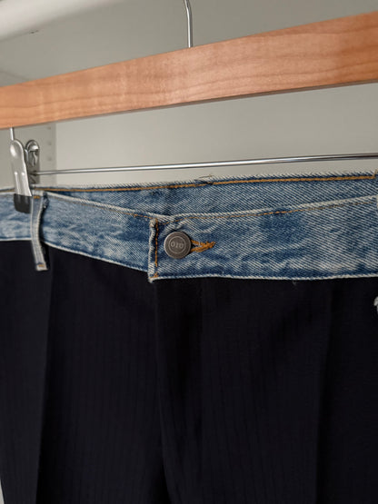 Maison Martin Margiela SS2004 Artisanal Line (0)(10) Reconstructed Denim Waistband Pants