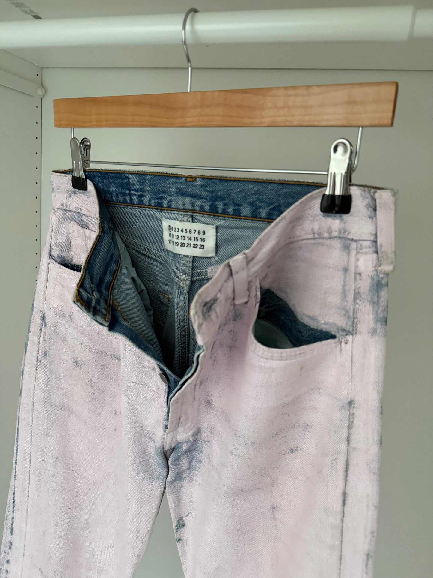 Maison Martin Margiela SS2000 Artisanal Line (0) Pink Painted Denim