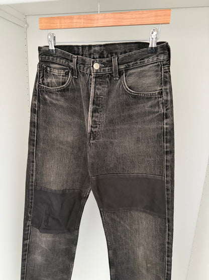 Maison Martin Margiela AW2001 Artisanal Line (0)(10) Leather Panelled Reconstructed Denim