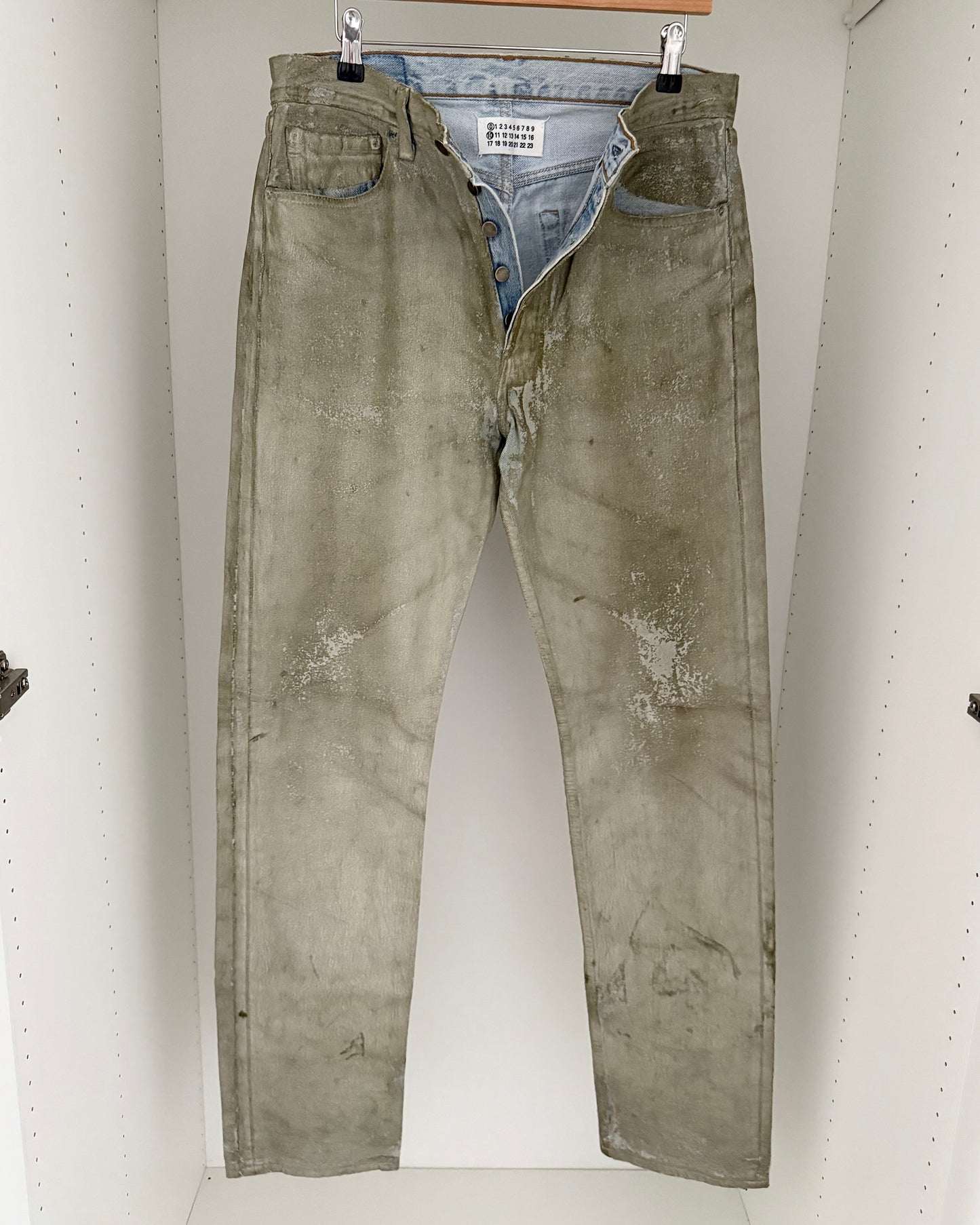 Maison Martin Margiela SS2001 Artisanal Line (0)(10) Green Painted Denim