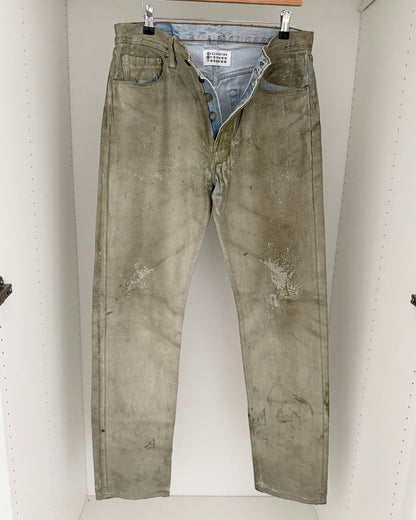 Maison Martin Margiela SS2001 Artisanal Line (0)(10) Green Painted Denim