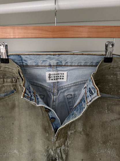 Maison Martin Margiela SS2001 Artisanal Line (0)(10) Green Painted Denim