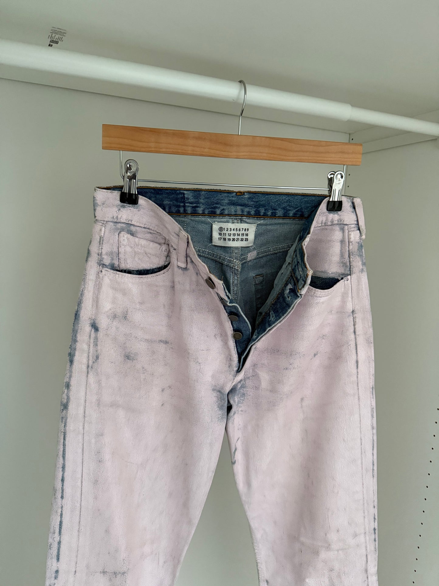 Maison Martin Margiela SS2000 Artisanal Line (0) Pink Painted Denim