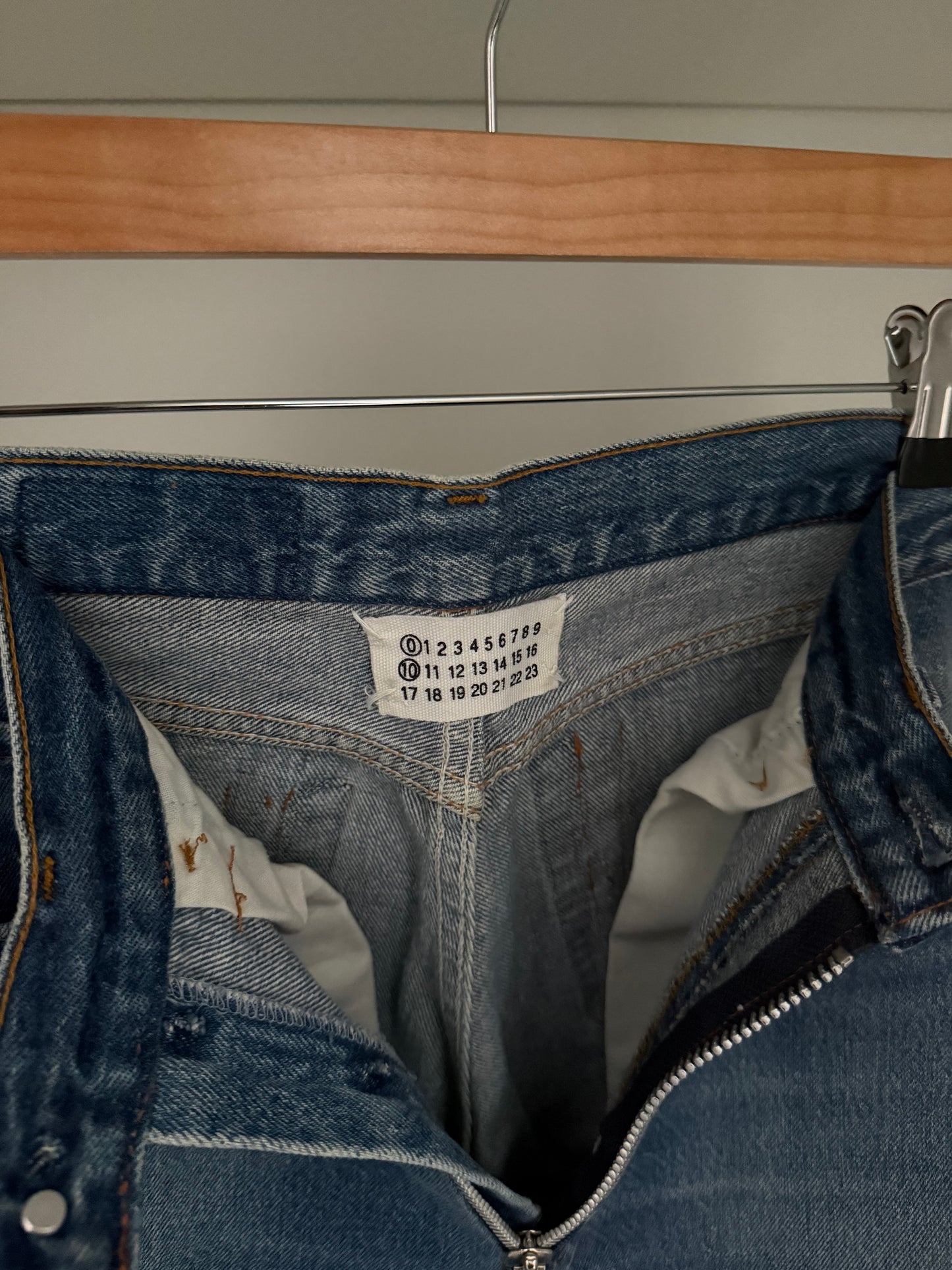 Maison Martin Margiela SS2000 Artisanal Line (0)(10) Reconstructed Exposed Zip Fly Denim