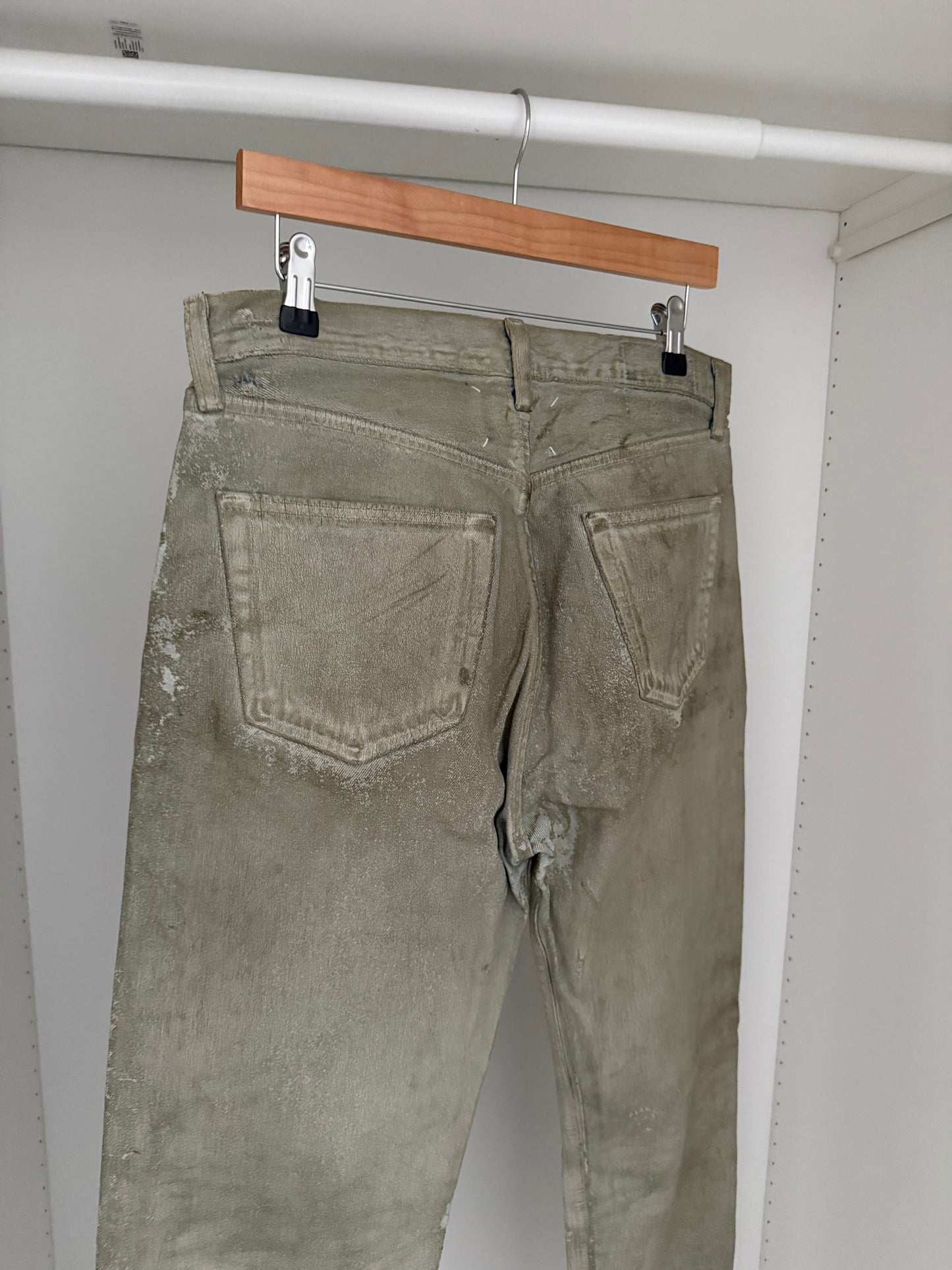 Maison Martin Margiela SS2001 Artisanal Line (0)(10) Green Painted Denim