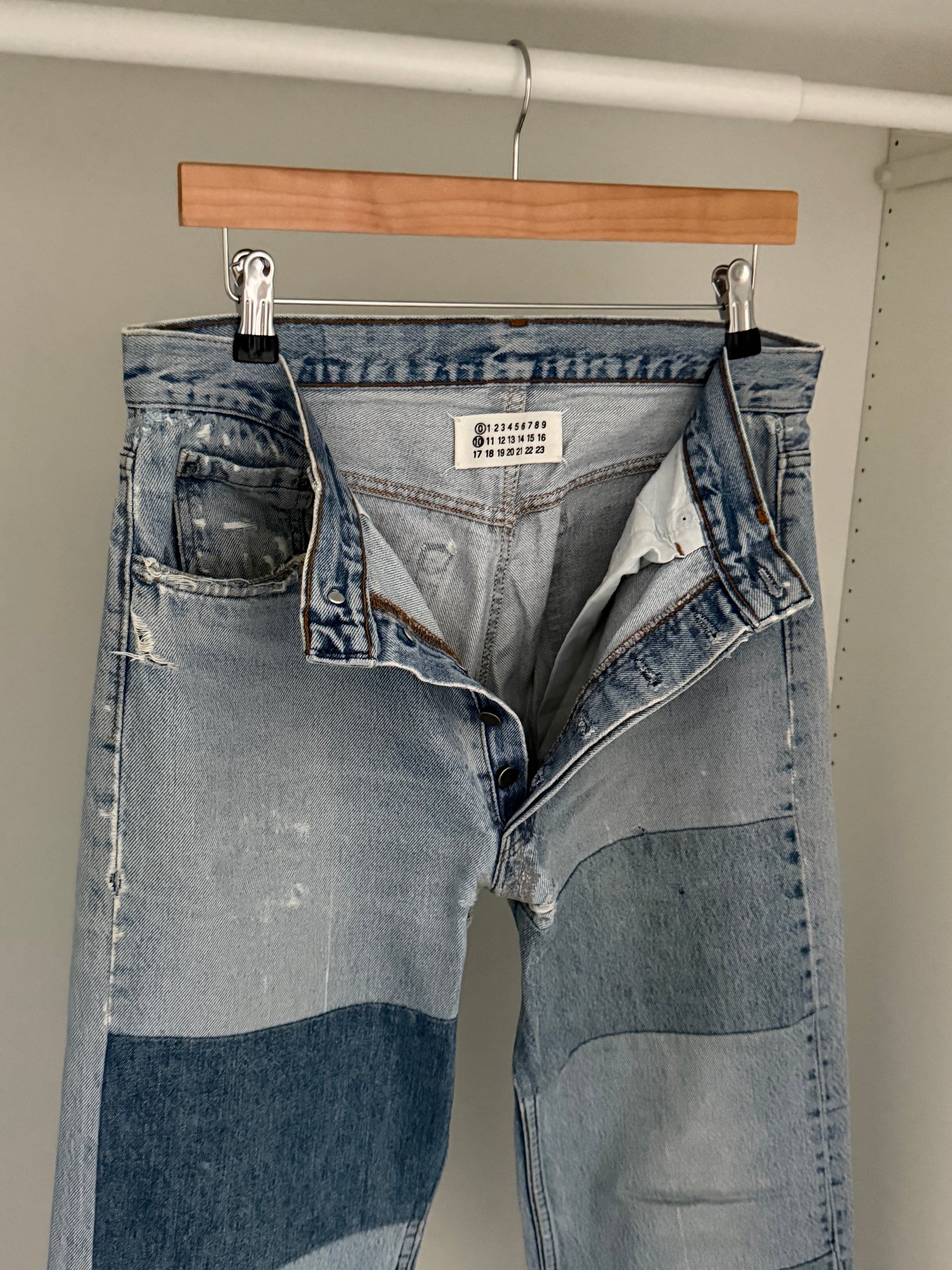 Maison Martin Margiela AW1999 Artisanal Line (0)(10) Reconstructed Bleached Panelled Denim
