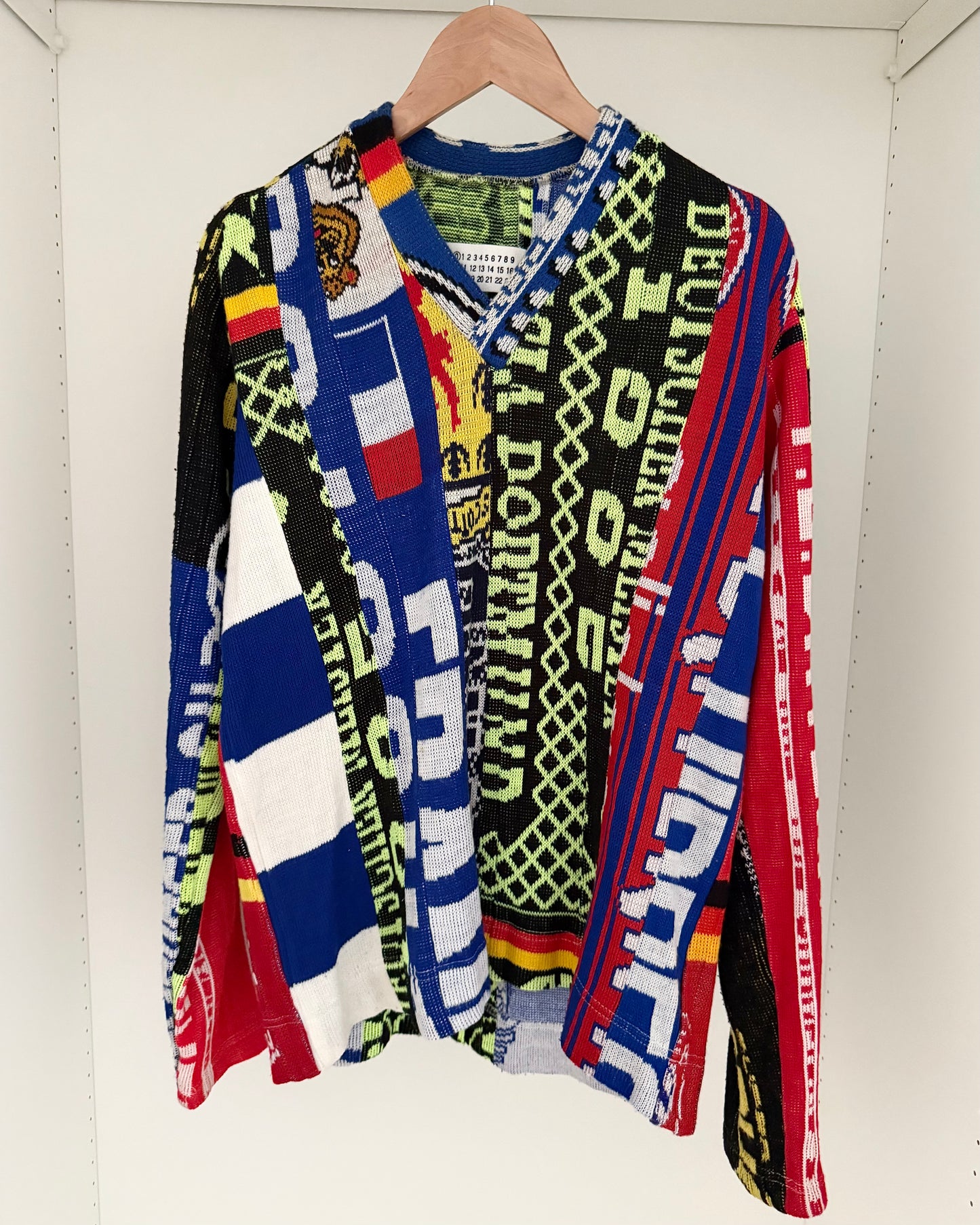 Maison Martin Margiela SS2005 Artisanal Line (0)(10) Reconstructed Soccer Scarf Sweater