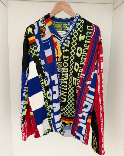 Maison Martin Margiela SS2005 Artisanal Line (0)(10) Reconstructed Soccer Scarf Sweater