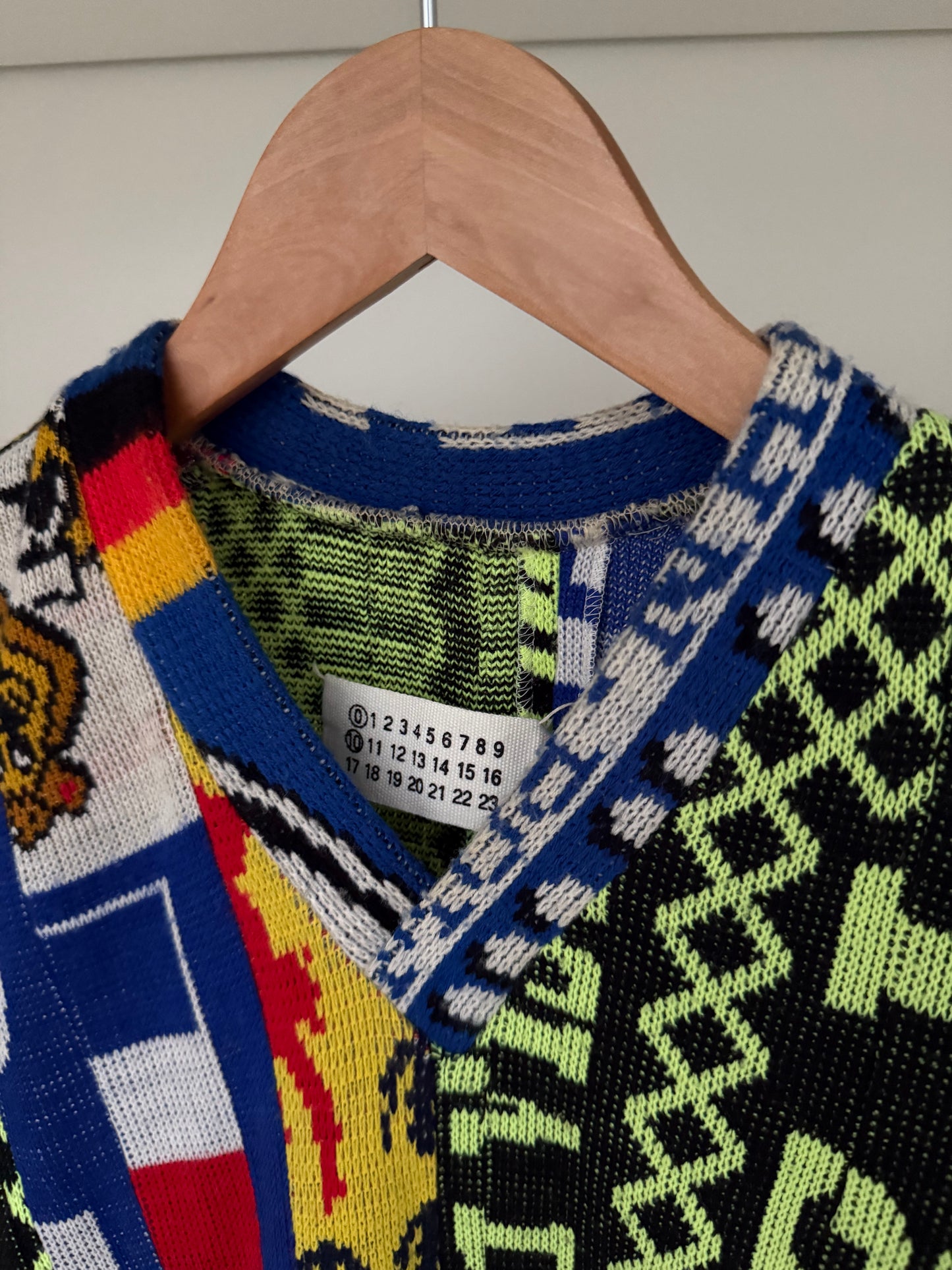 Maison Martin Margiela SS2005 Artisanal Line (0)(10) Reconstructed Soccer Scarf Sweater