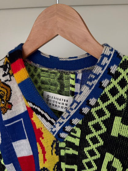 Maison Martin Margiela SS2005 Artisanal Line (0)(10) Reconstructed Soccer Scarf Sweater